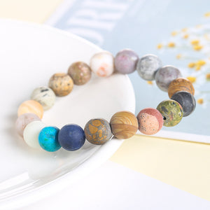 Galaxy Bracelet: Matte Multicolor Universe Planet Beaded Wristlet Wholesale