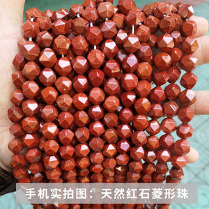 Jade rhombus beads diamond faceted loose beads diy jewelry accessories bracelet beads semi-finished wholesale