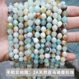 Jade rhombus beads diamond faceted loose beads diy jewelry accessories bracelet beads semi-finished wholesale