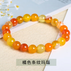 Factory Direct supply striped agate bracelet diy agate single ring bead bracelet love LV bracelet round beads wholesale