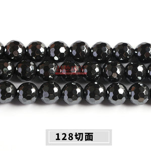 Manufacturer's direct supply of black bile stone loose beads DIY jewelry accessories, wholesale of black iron stone magnet stone loose beads, black bile stone beads