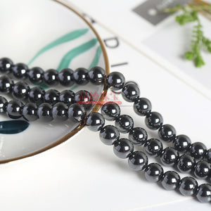 Manufacturer's direct supply of black bile stone loose beads DIY jewelry accessories, wholesale of black iron stone magnet stone loose beads, black bile stone beads