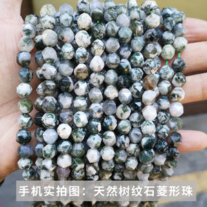 Jade rhombus beads diamond faceted loose beads diy jewelry accessories bracelet beads semi-finished wholesale