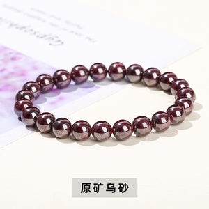 Natural Cinnabar Emperor Stone Bracelet, Energy Stone Red and Purple Silk Thread Wristband, Wholesale Gift