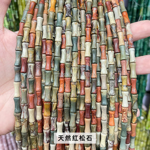 5x12mm Southern Jade and Bamboo Festival Tube Beads, Jade and Stone Transportation Beads, DIY Jewelry Accessories, Festival High Scattered Beads, Separate Beads Wholesale