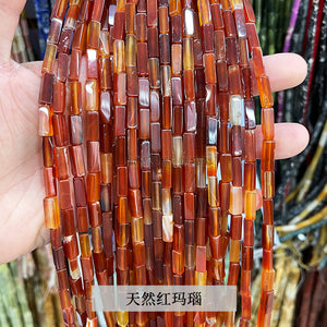 4 * 13mm manufacturer directly supplies crystal agate, rectangular square shaped loose beads, DIY jewelry accessories, semi-finished wholesale