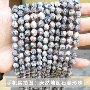 Jade rhombus beads diamond faceted loose beads diy jewelry accessories bracelet beads semi-finished wholesale