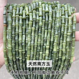 5x12mm Southern Jade and Bamboo Festival Tube Beads, Jade and Stone Transportation Beads, DIY Jewelry Accessories, Festival High Scattered Beads, Separate Beads Wholesale