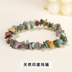 Natural crystal gravel bracelet agate Dongling jade irregular stone bracelet jewelry wholesale