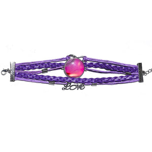 Natural crystal amethyst pink crystal round woven bracelet bracelet multi-circle hand weaving bracelet natural stone wholesale