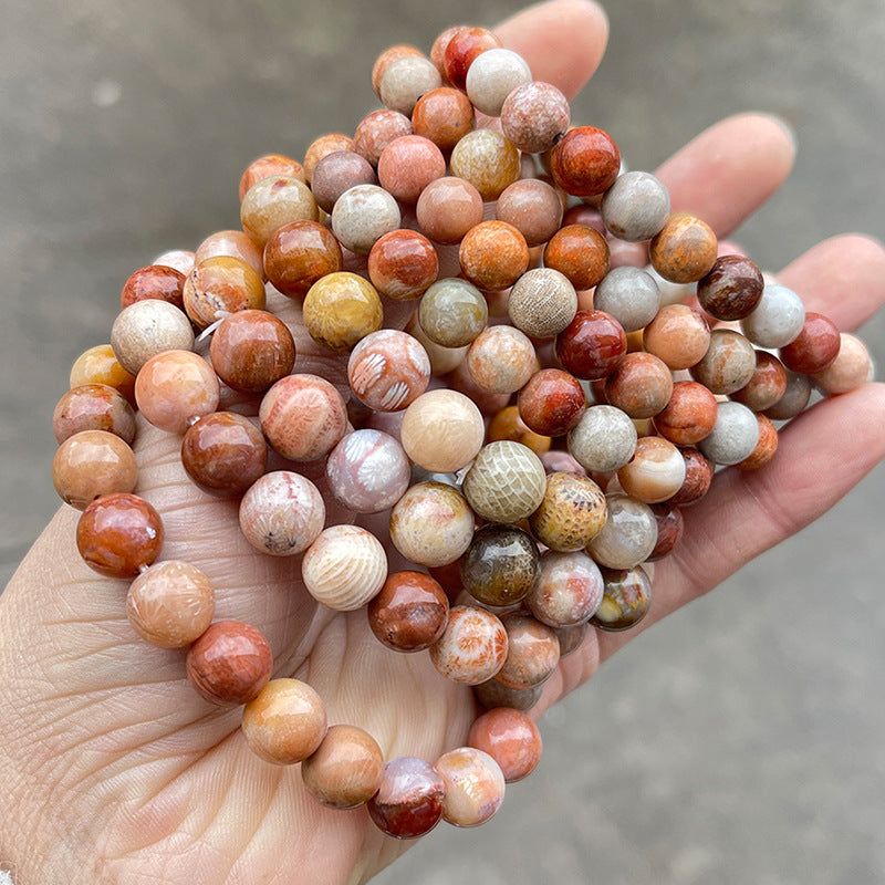 Natural Colored Coral Jade Bead Bracelet wholesale