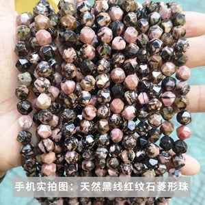 Jade rhombus beads diamond faceted loose beads diy jewelry accessories bracelet beads semi-finished wholesale