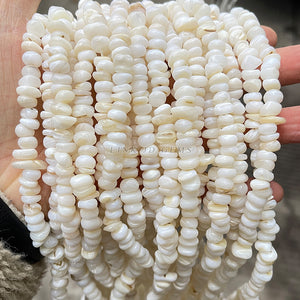 Wholesale of 7-8mm natural freshwater white seashells, irregular shaped scattered beads, DIY accessories, and accessories for white Fritillaria