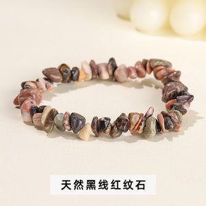 Natural crystal gravel bracelet agate Dongling jade irregular stone bracelet jewelry wholesale