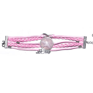 Natural crystal amethyst pink crystal round woven bracelet bracelet multi-circle hand weaving bracelet natural stone wholesale