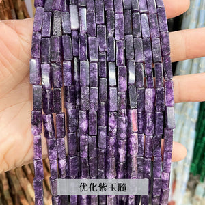 4 * 13mm manufacturer directly supplies crystal agate, rectangular square shaped loose beads, DIY jewelry accessories, semi-finished wholesale