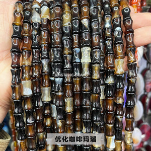 5x12mm Southern Jade and Bamboo Festival Tube Beads, Jade and Stone Transportation Beads, DIY Jewelry Accessories, Festival High Scattered Beads, Separate Beads Wholesale