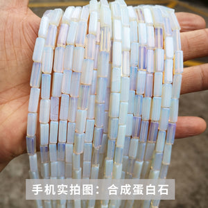 4 * 13mm manufacturer directly supplies crystal agate, rectangular square shaped loose beads, DIY jewelry accessories, semi-finished wholesale