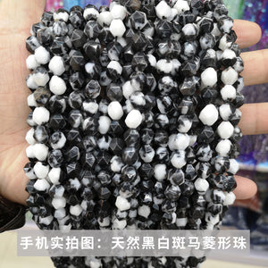 Jade rhombus beads diamond faceted loose beads diy jewelry accessories bracelet beads semi-finished wholesale