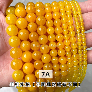 Manufacturer's direct supply of white agate loose beads, white jade pulp DIY jewelry accessories, agate round beads, semi-finished wholesale