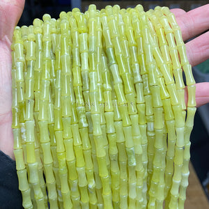 5x12mm Southern Jade and Bamboo Festival Tube Beads, Jade and Stone Transportation Beads, DIY Jewelry Accessories, Festival High Scattered Beads, Separate Beads Wholesale