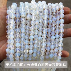 Jade rhombus beads diamond faceted loose beads diy jewelry accessories bracelet beads semi-finished wholesale