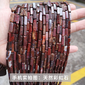 4 * 13mm manufacturer directly supplies crystal agate, rectangular square shaped loose beads, DIY jewelry accessories, semi-finished wholesale