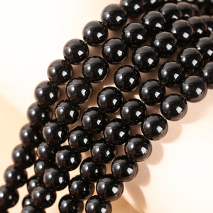 Nnatural gold sheen obsidian loose round beads pure black beads diy ornament bead Accessories Wholesale