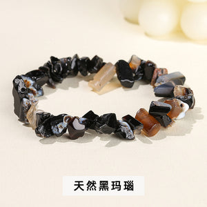 Natural crystal gravel bracelet agate Dongling jade irregular stone bracelet jewelry wholesale